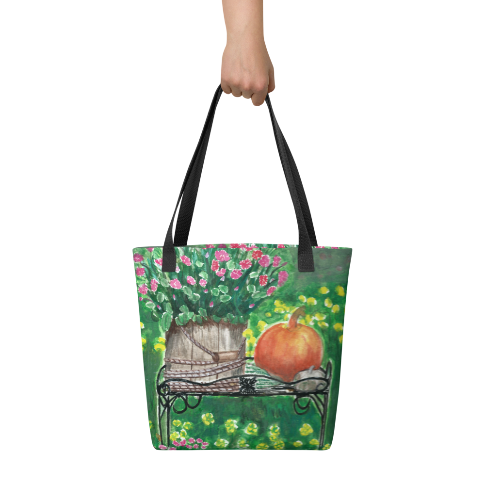 LJD Collection - Pumpkin Bench - All-Over-Print Tote Bag