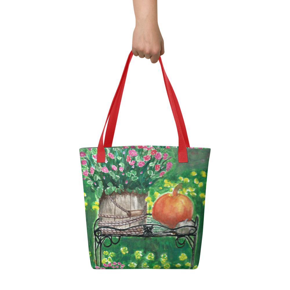 LJD Collection - Pumpkin Bench - All-Over-Print Tote Bag