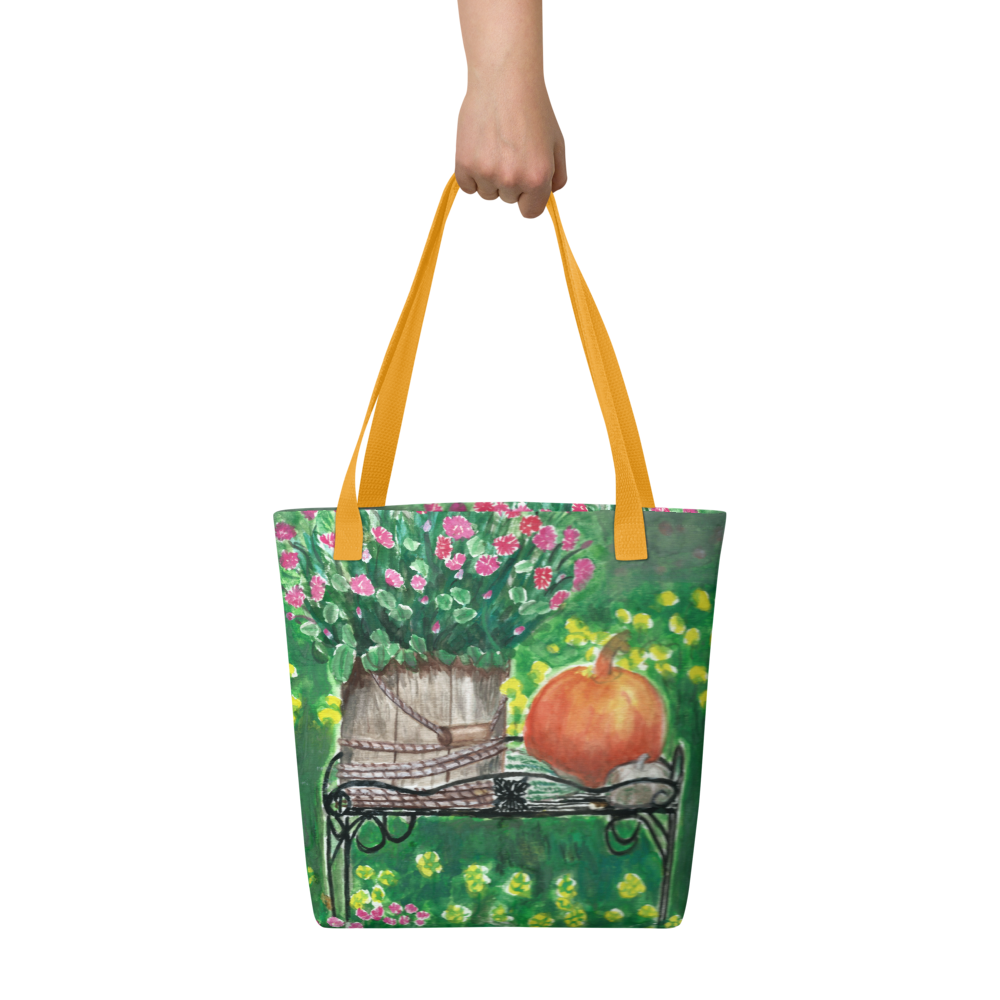 LJD Collection - Pumpkin Bench - All-Over-Print Tote Bag